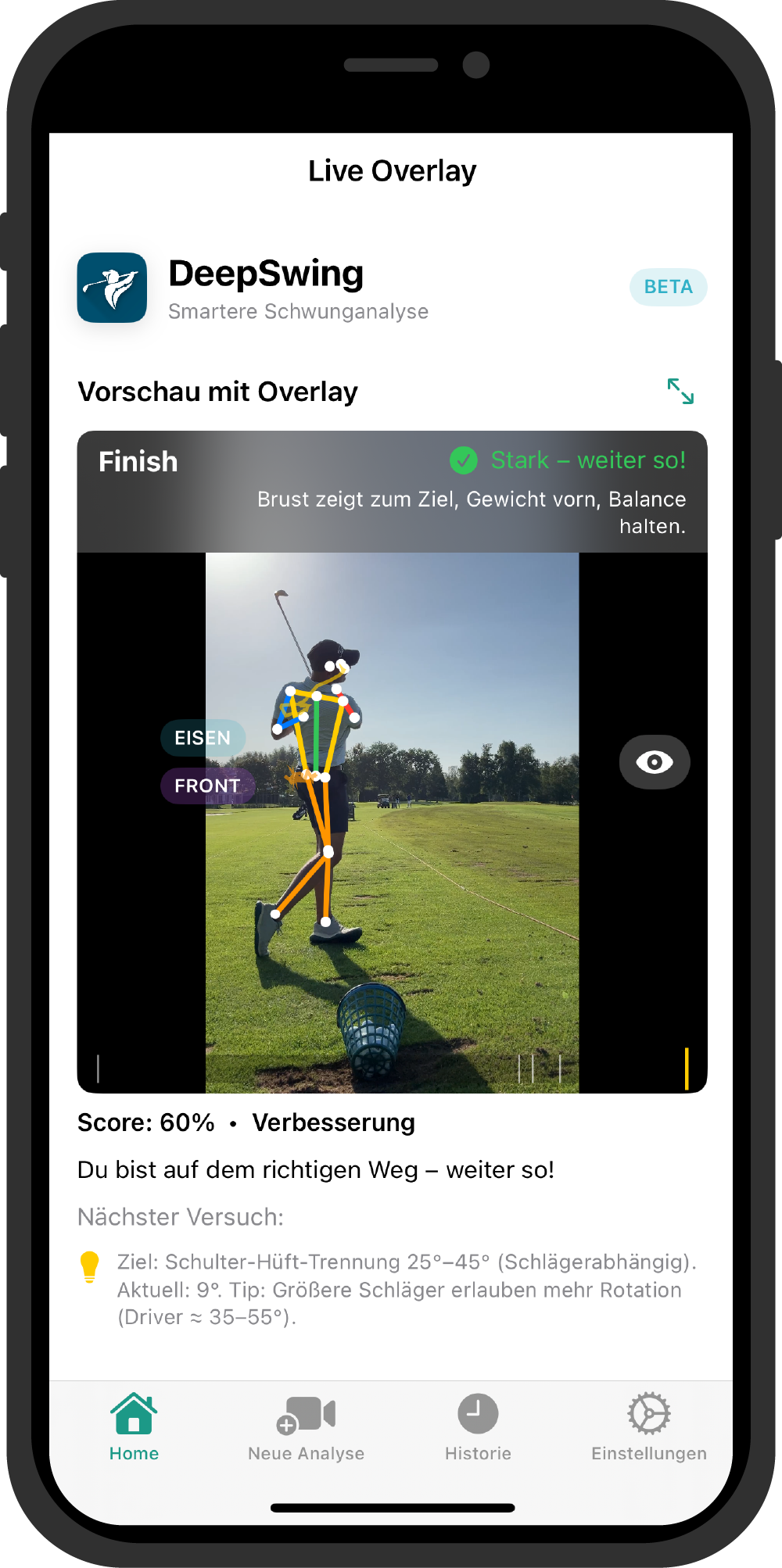 DeepSwing iPhone Analyse